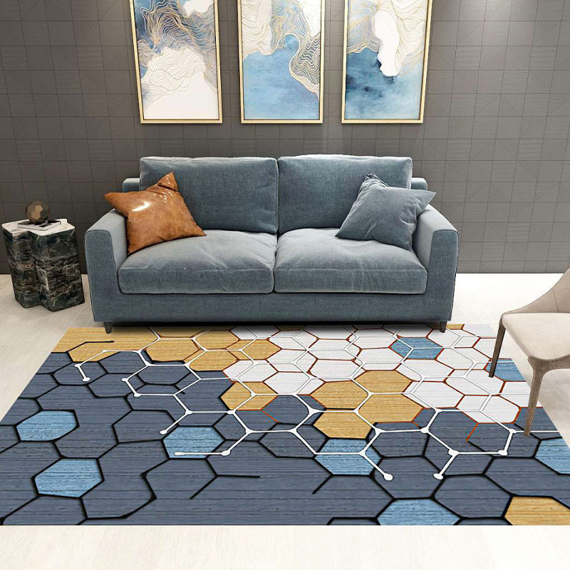 Modern Living Rug Decorative Rug Multicolor Print Rug Synthetic Stain Resistant Machine Washable Non-Slip Backing Rug | Bowlift