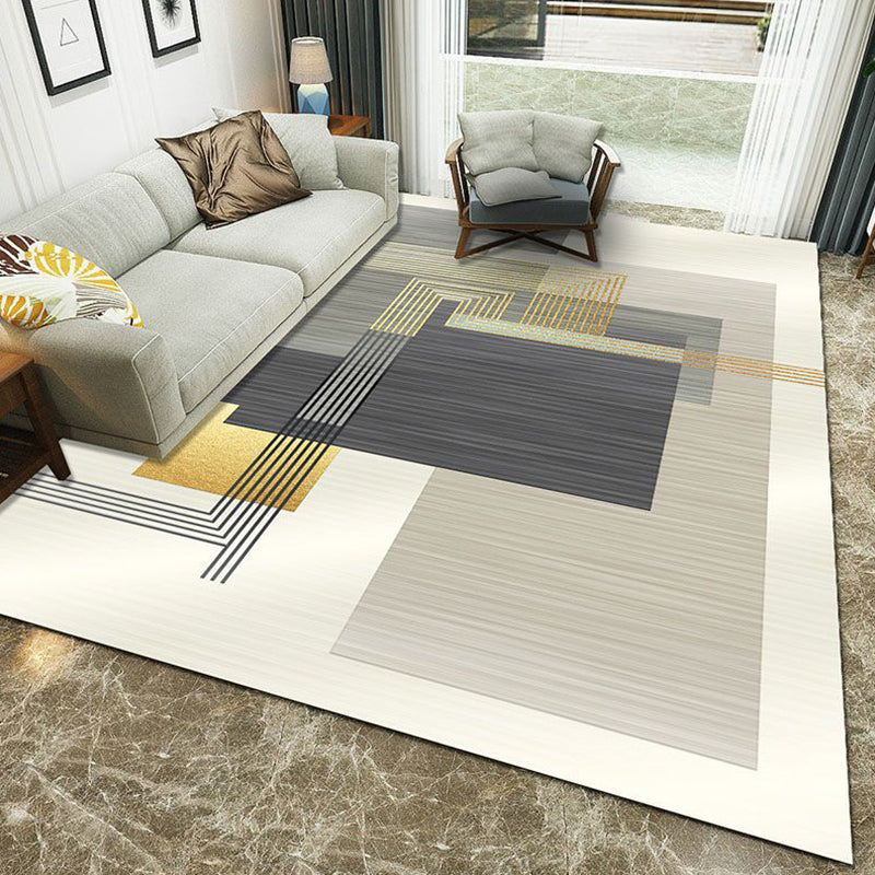 Multi-Color Geometric Rug Polypropylene Modern Rug Washable Stain Resistant Non-Slip Rug for Home | Bowlift