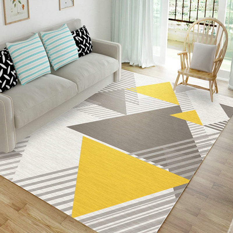 Multi-Color Geometric Rug Polypropylene Modern Rug Washable Stain Resistant Non-Slip Rug for Home | Bowlift