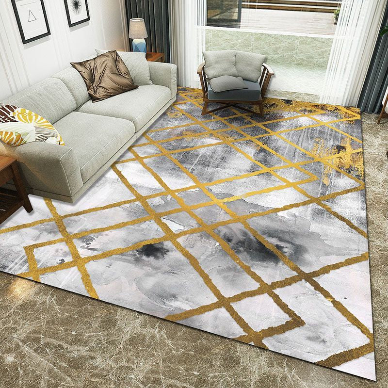 Multi-Color Geometric Rug Polypropylene Modern Rug Washable Stain Resistant Non-Slip Rug for Home | Bowlift