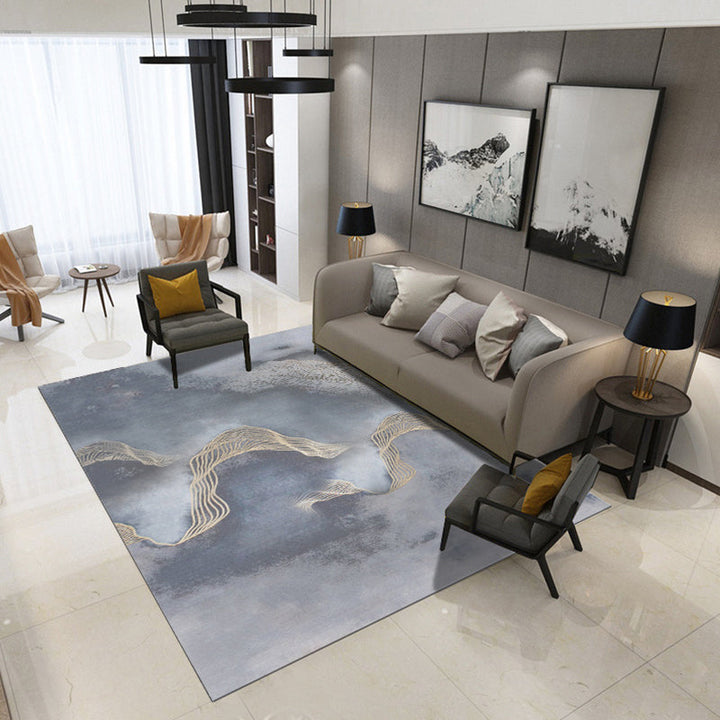 BowLift | Artistic Geometric Abstract Line Rug Multicolor Modern Carpet Synthetic Non-Slip Back Pet-Friendly Rug for Large Room