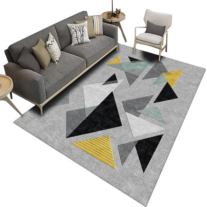 Chic Multicolor Modern Rug Polyester Geometric Color Block Rug Non-Slip Machine Washable Stain Resistant Rug for Living Room | Bowlift