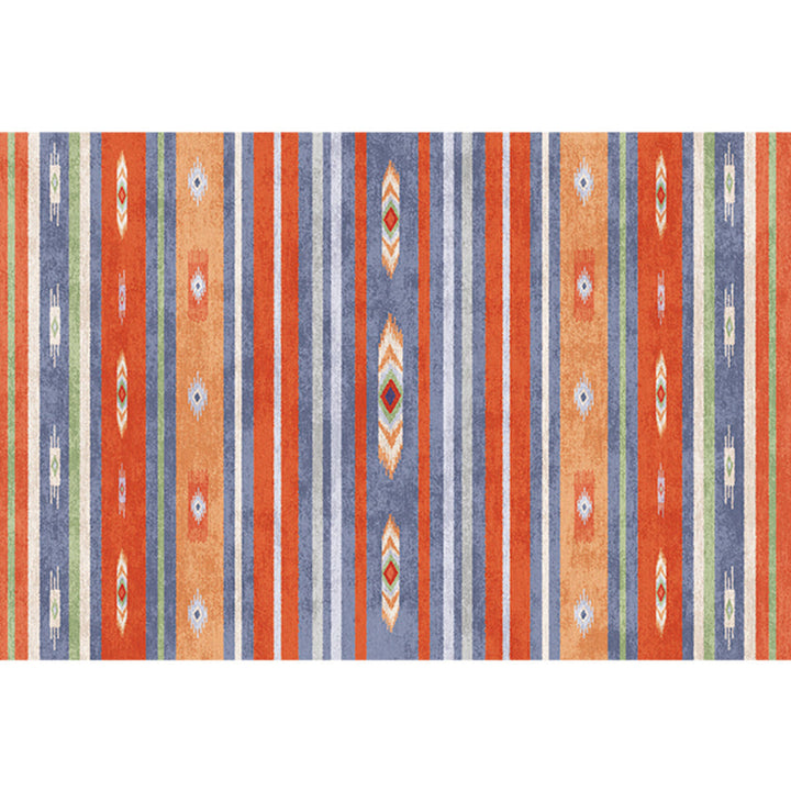 BowLift | Natural Living Room Rug Multicolor Geo Printed Piece Rug Synthetic Non-Slip Back Pet Friendly Indoor Rug