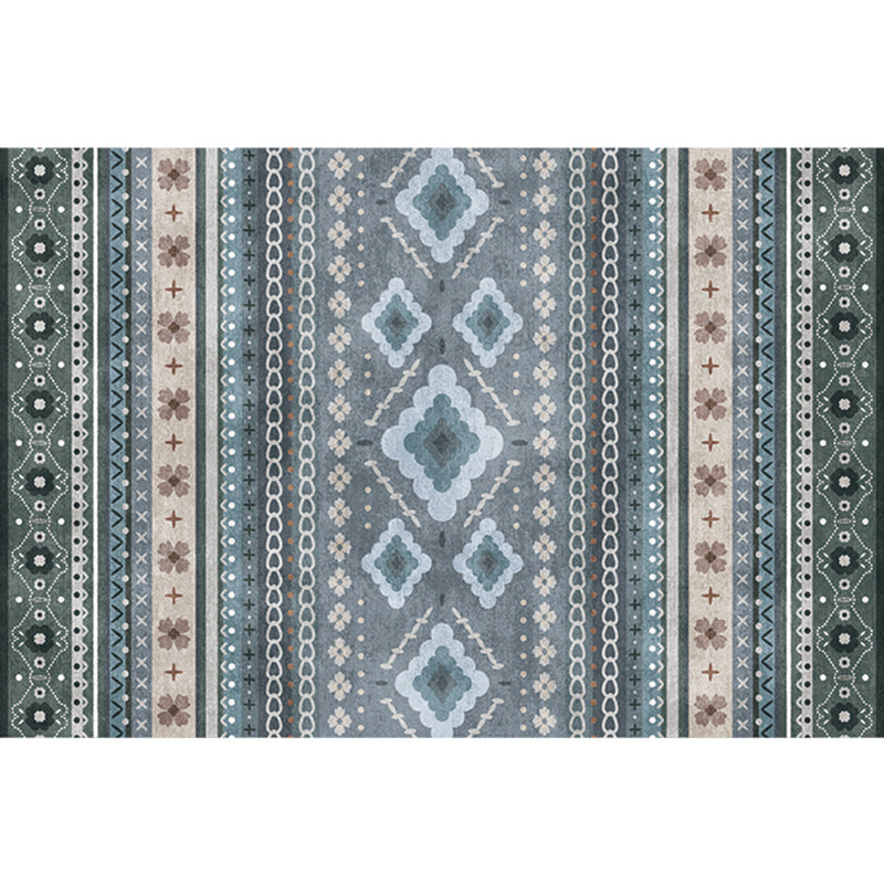 BowLift | Natural Living Room Rug Multicolor Geo Printed Piece Rug Synthetic Non-Slip Back Pet Friendly Indoor Rug