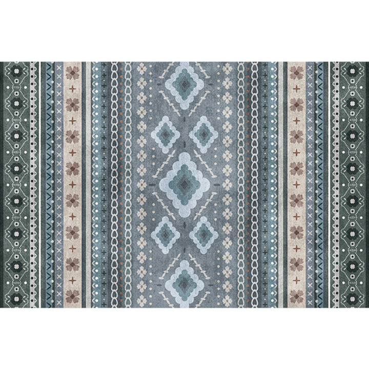 BowLift | Natural Living Room Rug Multicolor Geo Printed Piece Rug Synthetic Non-Slip Back Pet Friendly Indoor Rug
