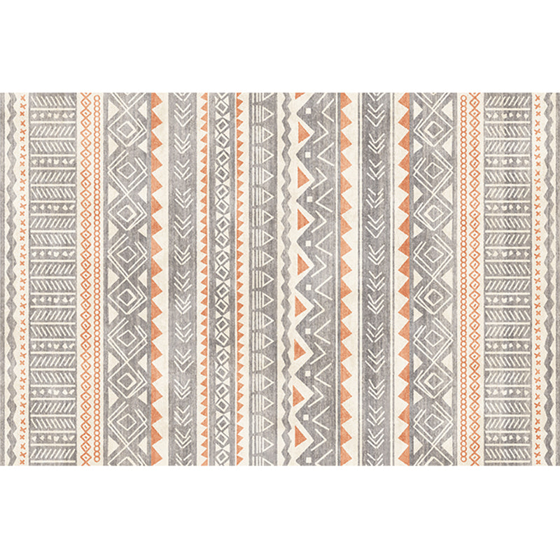BowLift | Natural Living Room Rug Multicolor Geo Printed Piece Rug Synthetic Non-Slip Back Pet Friendly Indoor Rug