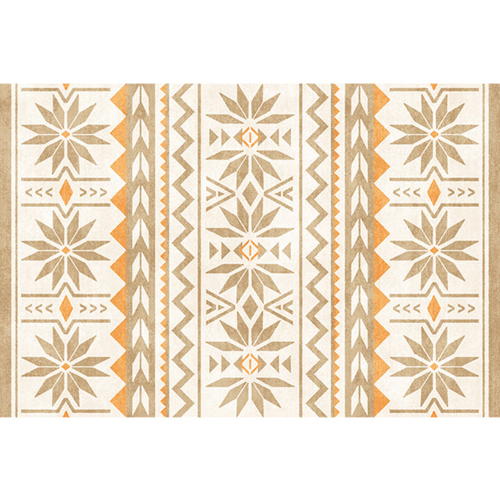 BowLift | Natural Living Room Rug Multicolor Geo Printed Piece Rug Synthetic Non-Slip Back Pet Friendly Indoor Rug