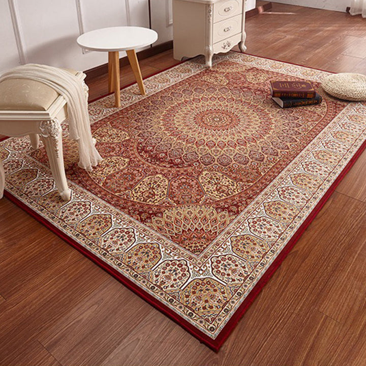 BowLift | Multicolored Retro Carpet Polypropylene Flower Pattern Carpet pet-friendly machine washable Indoor Carpet for Living Room