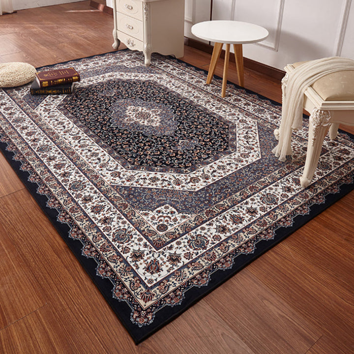 BowLift | Multicolored Retro Carpet Polypropylene Flower Pattern Carpet pet-friendly machine washable Indoor Carpet for Living Room