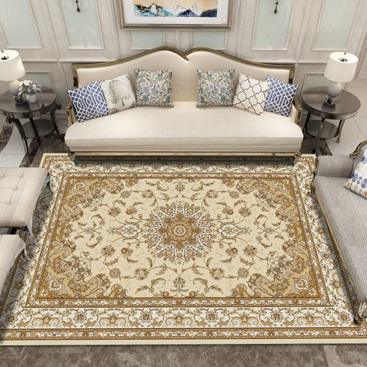 BowLift | Retro Living Room Carpet Multicolor Flower Pattern Berber Carpet Polyester Non-Slip Backing Pet-Friendly Carpet