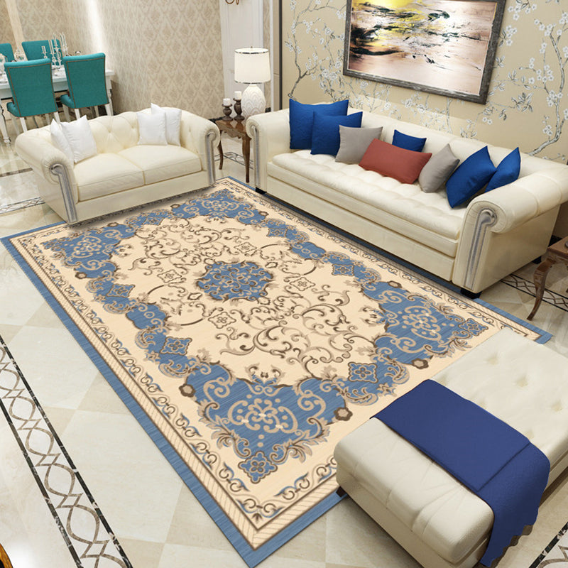 BowLift | Retro Living Room Carpet Multicolor Flower Pattern Berber Carpet Polyester Non-Slip Backing Pet-Friendly Carpet