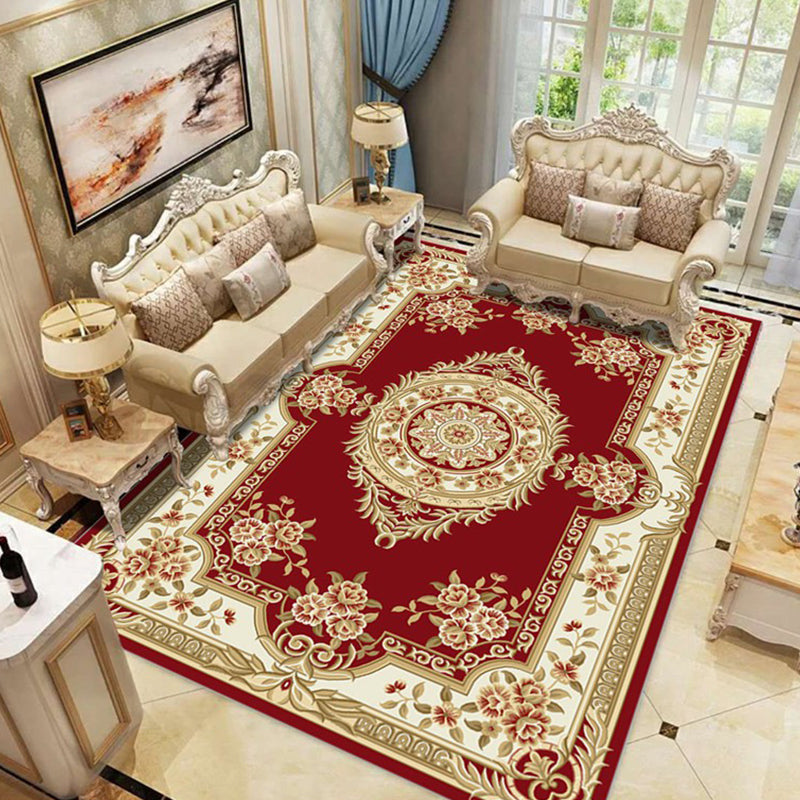 BowLift | Retro Living Room Carpet Multicolor Flower Pattern Berber Carpet Polyester Non-Slip Backing Pet-Friendly Carpet