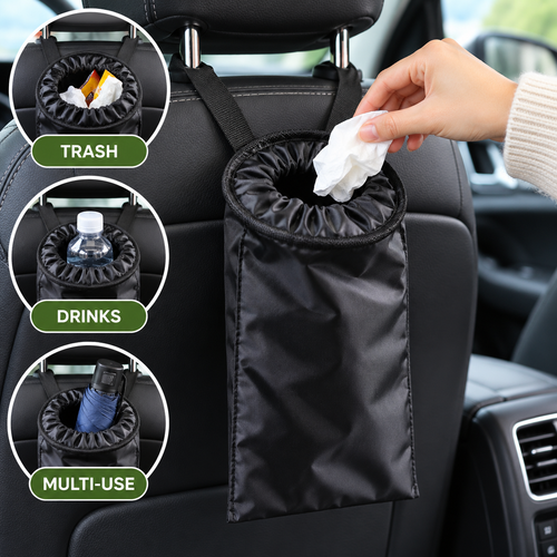 Hanging Car Trash Bag & Multi-Use Storage Organizer Bowlift