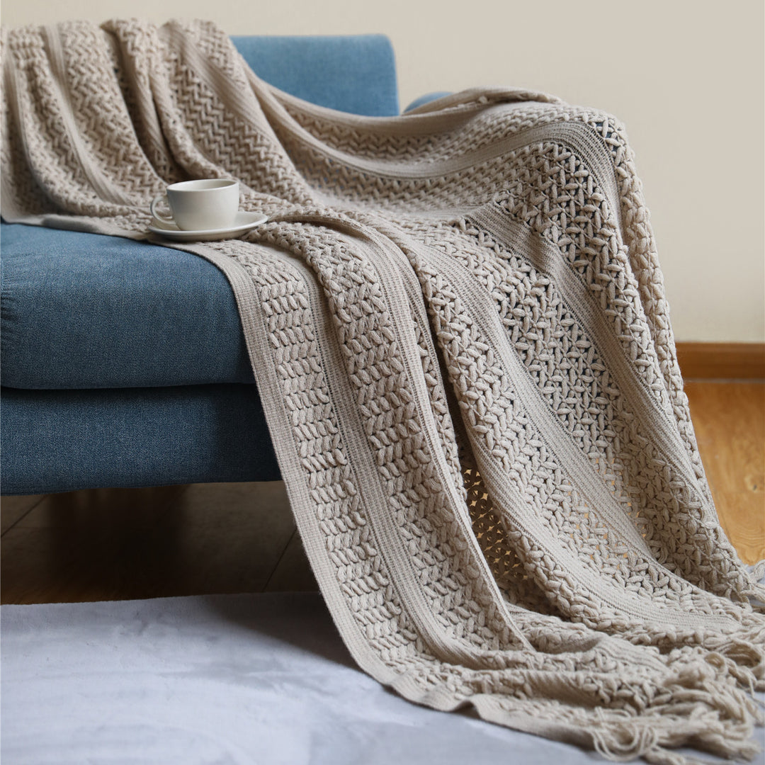 Textured Knit Throw Blanket