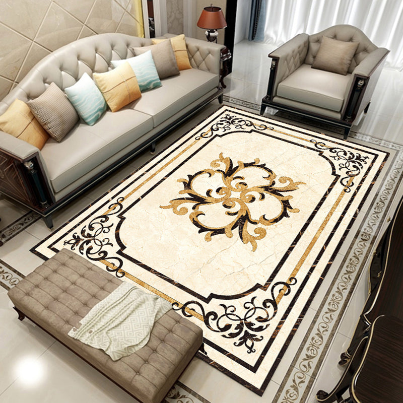 BowLift | Colorful geometric printed carpet made of polyester Retro indoor rug with non-slip backing, stain-resistant carpet for the living room