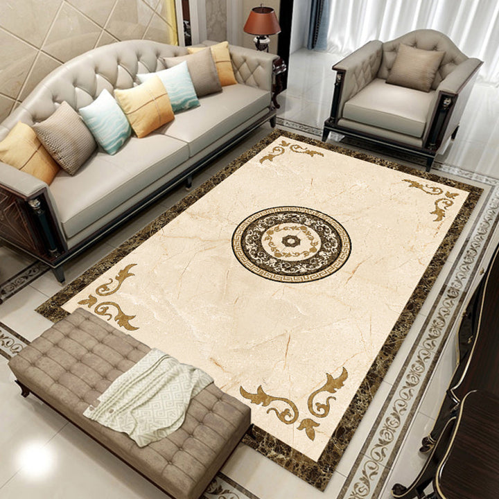 BowLift | Colorful geometric printed carpet made of polyester Retro indoor rug with non-slip backing, stain-resistant carpet for the living room
