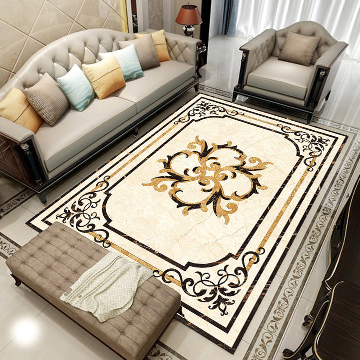 BowLift | Colorful geometric printed carpet made of polyester Retro indoor rug with non-slip backing, stain-resistant carpet for the living room