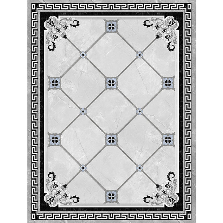 BowLift | Formal Living Room Rug Multicolor Geometric Pattern Area Rug Leather Non-Slip Backing Pet Friendly Easy Care Rug