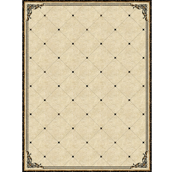 BowLift | Formal Living Room Rug Multicolor Geometric Pattern Area Rug Leather Non-Slip Backing Pet Friendly Easy Care Rug