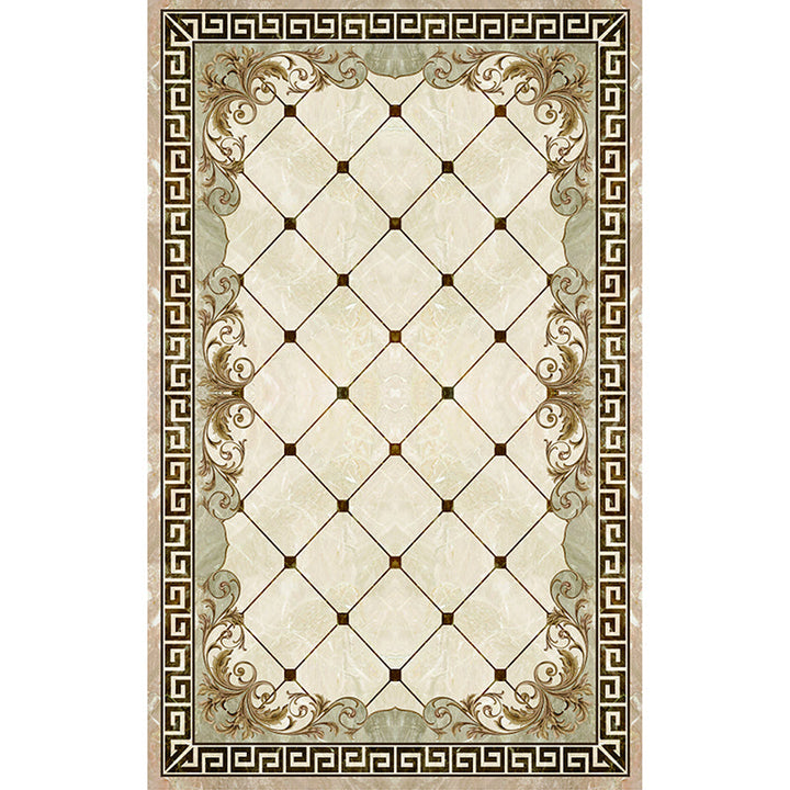 BowLift | Formal Living Room Rug Multicolor Geometric Pattern Area Rug Leather Non-Slip Backing Pet Friendly Easy Care Rug