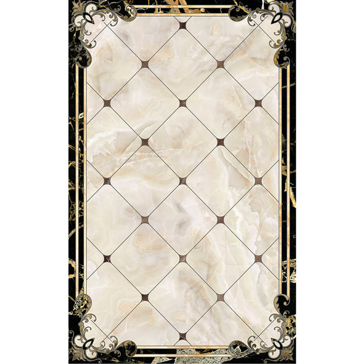 BowLift | Formal Living Room Rug Multicolor Geometric Pattern Area Rug Leather Non-Slip Backing Pet Friendly Easy Care Rug