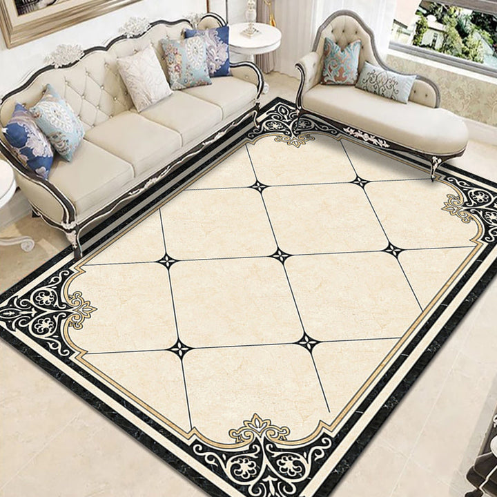 BowLift | Nostalgia Geometric Printed Rug Multicolored Polyester Indoor Rug Non-Slip Backing Pet-Friendly Rug for Living Room