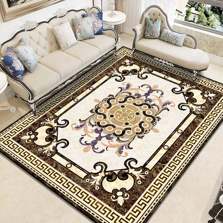 BowLift | Nostalgia Geometric Printed Rug Multicolored Polyester Indoor Rug Non-Slip Backing Pet-Friendly Rug for Living Room