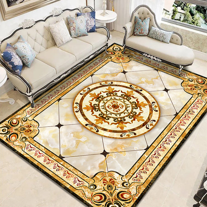 BowLift | Nostalgia Geometric Printed Rug Multicolored Polyester Indoor Rug Non-Slip Backing Pet-Friendly Rug for Living Room