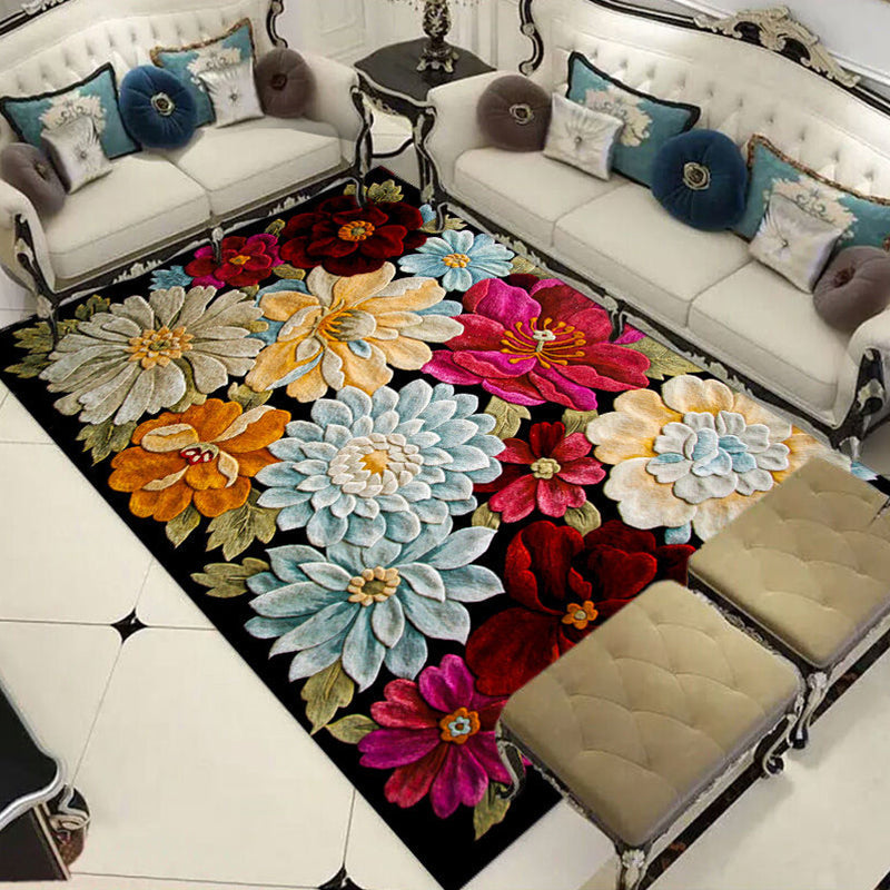 BowLift | Formal Living Room Carpet Multicolored Plant Print Carpet for Indoors Polypropylene Non-Slip Back Pet-Friendly Carpet