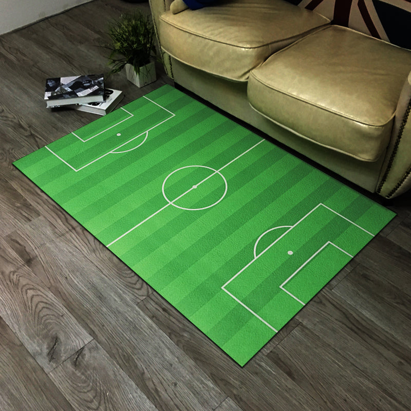BowLift | Soothing geometric printed rug green polypropylene indoor rug non-slip back easy-care rug for room