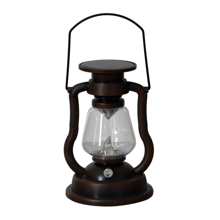 Antique-Inspired Solar LED Lantern With Glass Globe And Metal Handle Bowlift