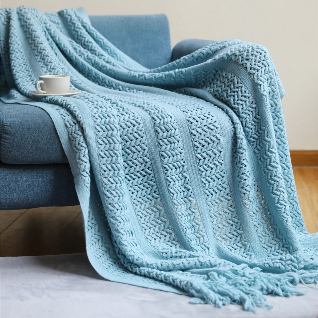 Textured Knit Throw Blanket
