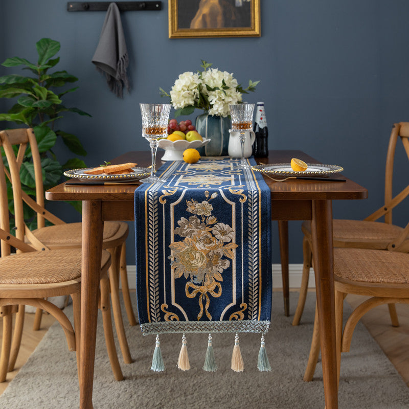 Decorative Floral Embroidered Table Runner