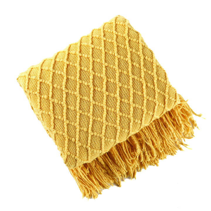 Decorative Fringe Knit Throw