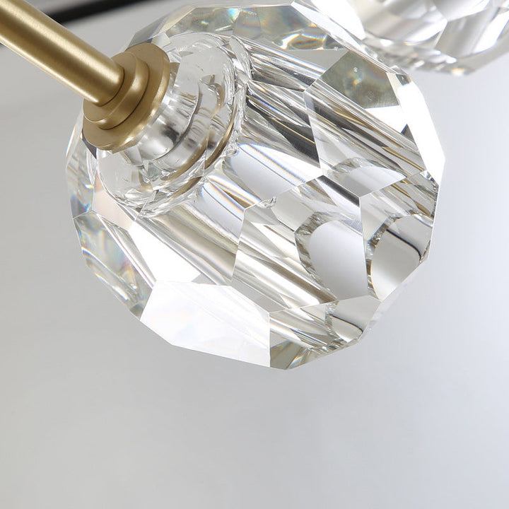 BowLift | Modernism Dome Wall Lamp Fixture Clear Crystal 1/2-Light Living Room Wall Mounted Lamp in Brass Finish