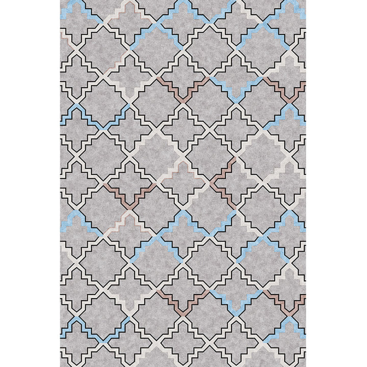 BowLift | Casual Geometric Pattern Rug Multicolored Synthetic Indoor Rug Non-Slip Back Machine Washable Area Rug for Living Room