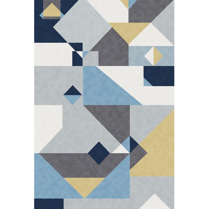 BowLift | Casual Geometric Pattern Rug Multicolored Synthetic Indoor Rug Non-Slip Back Machine Washable Area Rug for Living Room