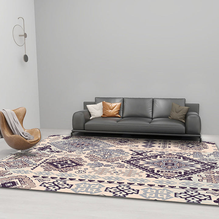 BowLift | Comfort Geometric Print Rug Multicolor Polyester Area Rug Non-Slip Back Pet-Friendly Indoor Carpet for the Living Room