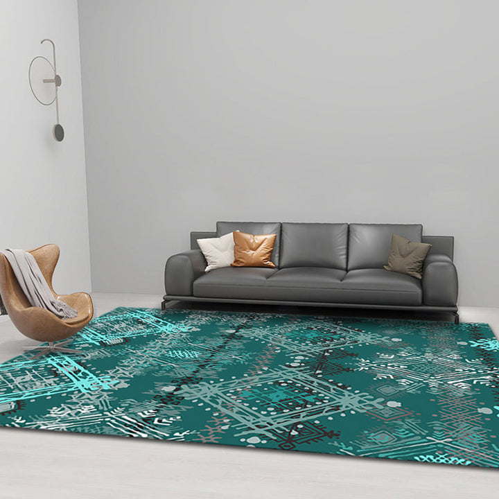 BowLift | Comfort Geometric Print Rug Multicolor Polyester Area Rug Non-Slip Back Pet-Friendly Indoor Carpet for the Living Room