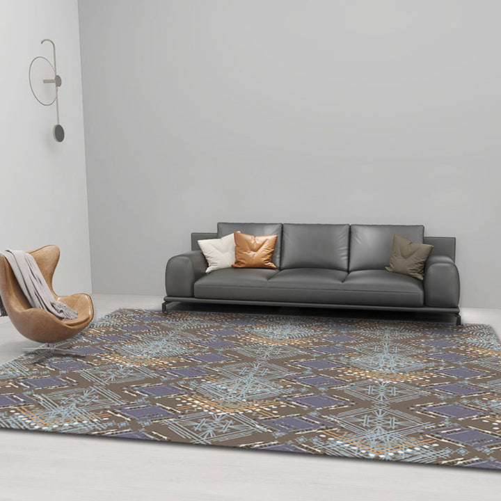 BowLift | Comfort Geometric Print Rug Multicolor Polyester Area Rug Non-Slip Back Pet-Friendly Indoor Carpet for the Living Room