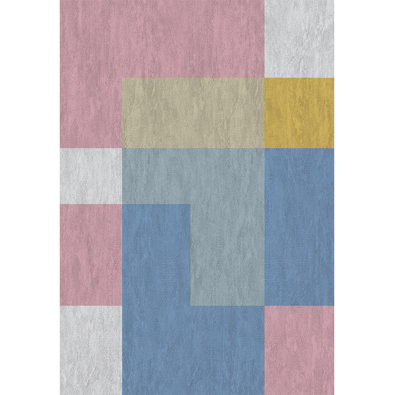 BowLift | Southwestern living room carpet Multicolored Color block Indoor carpet Polyester Non-slip carpet Stain resistant Flooring