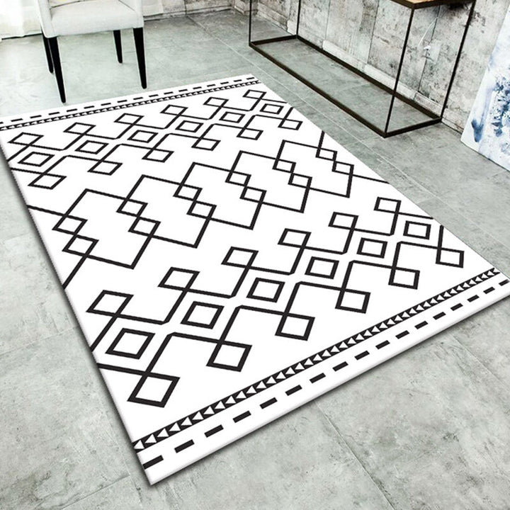 BowLift | Simple living room carpet Multifunctional colored geometric pattern Indoor carpet Non-slip backing Pet friendly rug