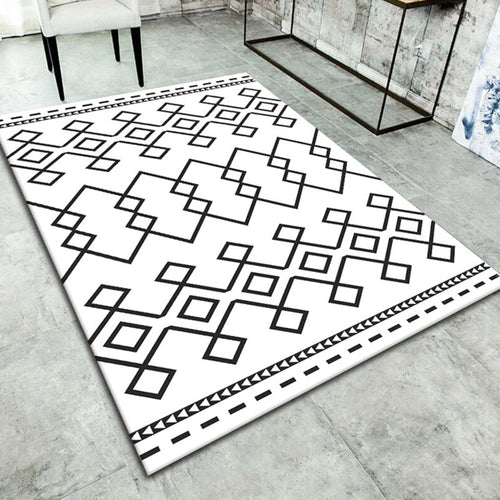 BowLift | Simple living room carpet Multifunctional colored geometric pattern Indoor carpet Non-slip backing Pet friendly rug
