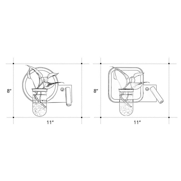 BowLift | Decorative Loop-shaped Wall Lamp Metal LED Wall Lamp with Spot and Plant Pot in Black-White