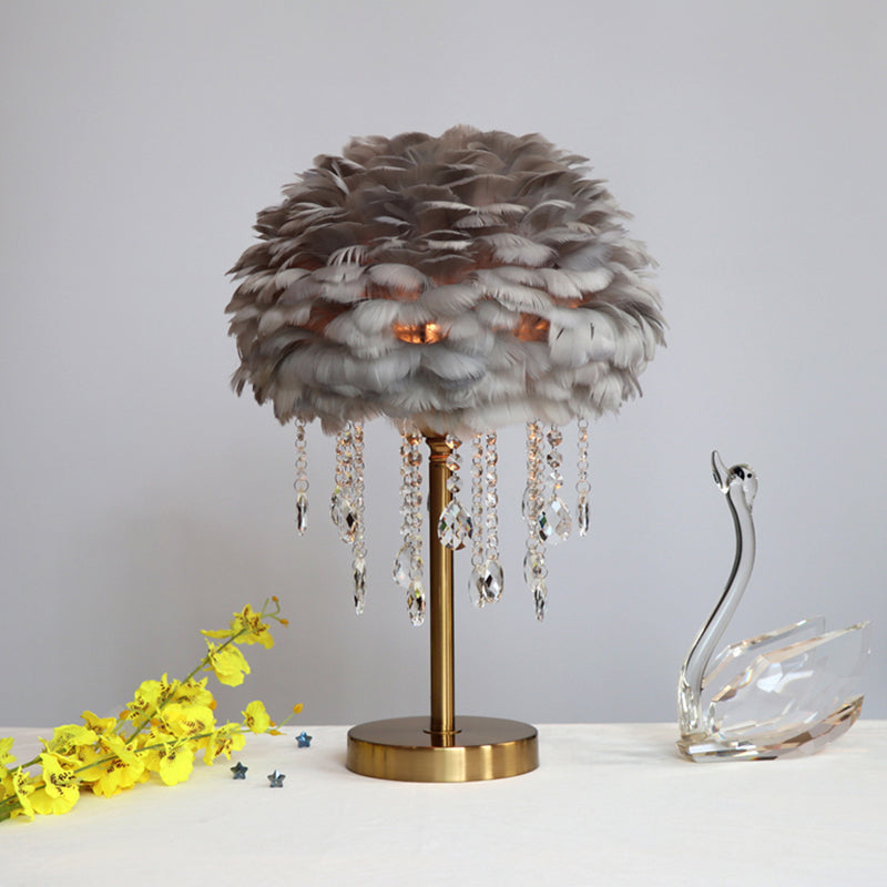 BowLift | Romantic FeatherBeam - Modern Feather 1-Light Bed Lamp with Crystal Decor