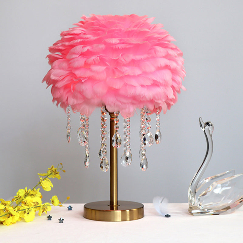 BowLift | Romantic FeatherBeam - Modern Feather 1-Light Bed Lamp with Crystal Decor