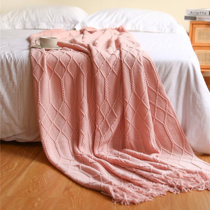 Textured Knitted Throw Blanket