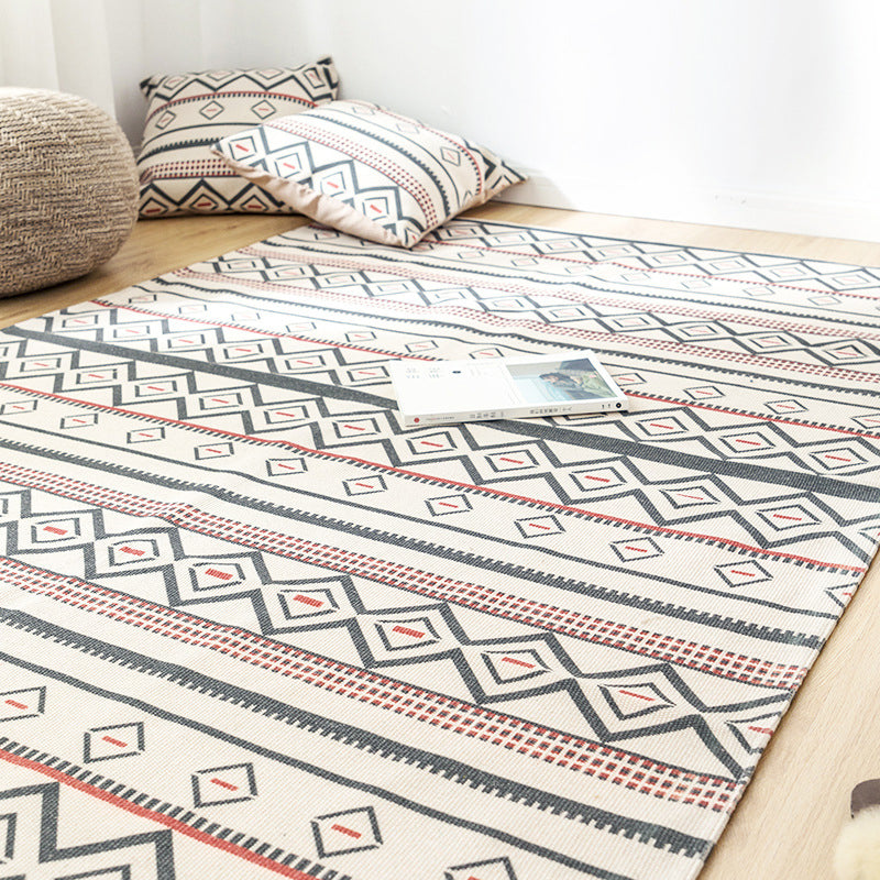 BowLift | Southwest Bedroom Carpet Multicolored Tribal Printed Area Rug Jute Pet-Friendly Stain-Resistant Indoor Carpet