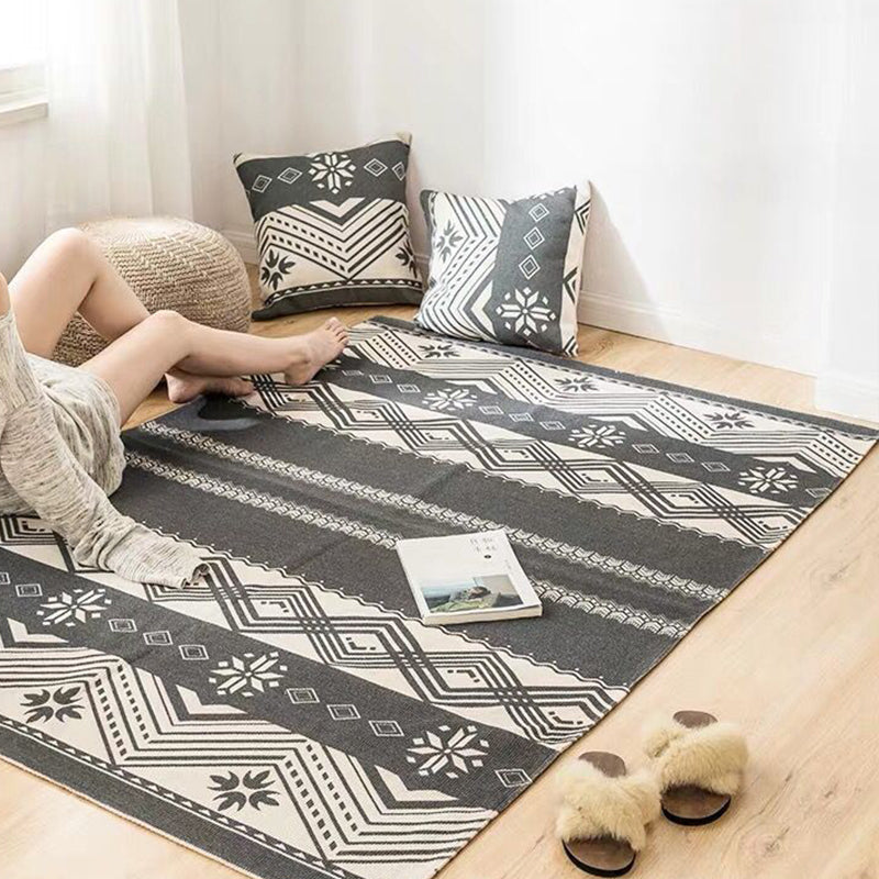 BowLift | Southwest Bedroom Carpet Multicolored Tribal Printed Area Rug Jute Pet-Friendly Stain-Resistant Indoor Carpet
