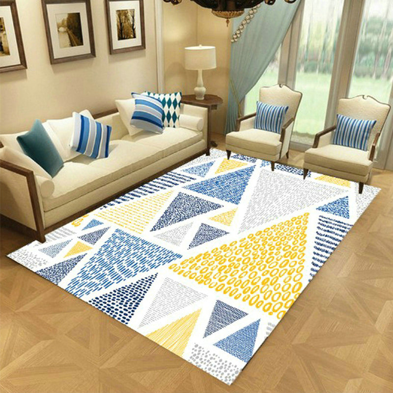 Nordic Living Room Rug Multicolored Geometric Rug for Indoor Synthetic Non-Slip Back Machine Washable Rug | Bowlift